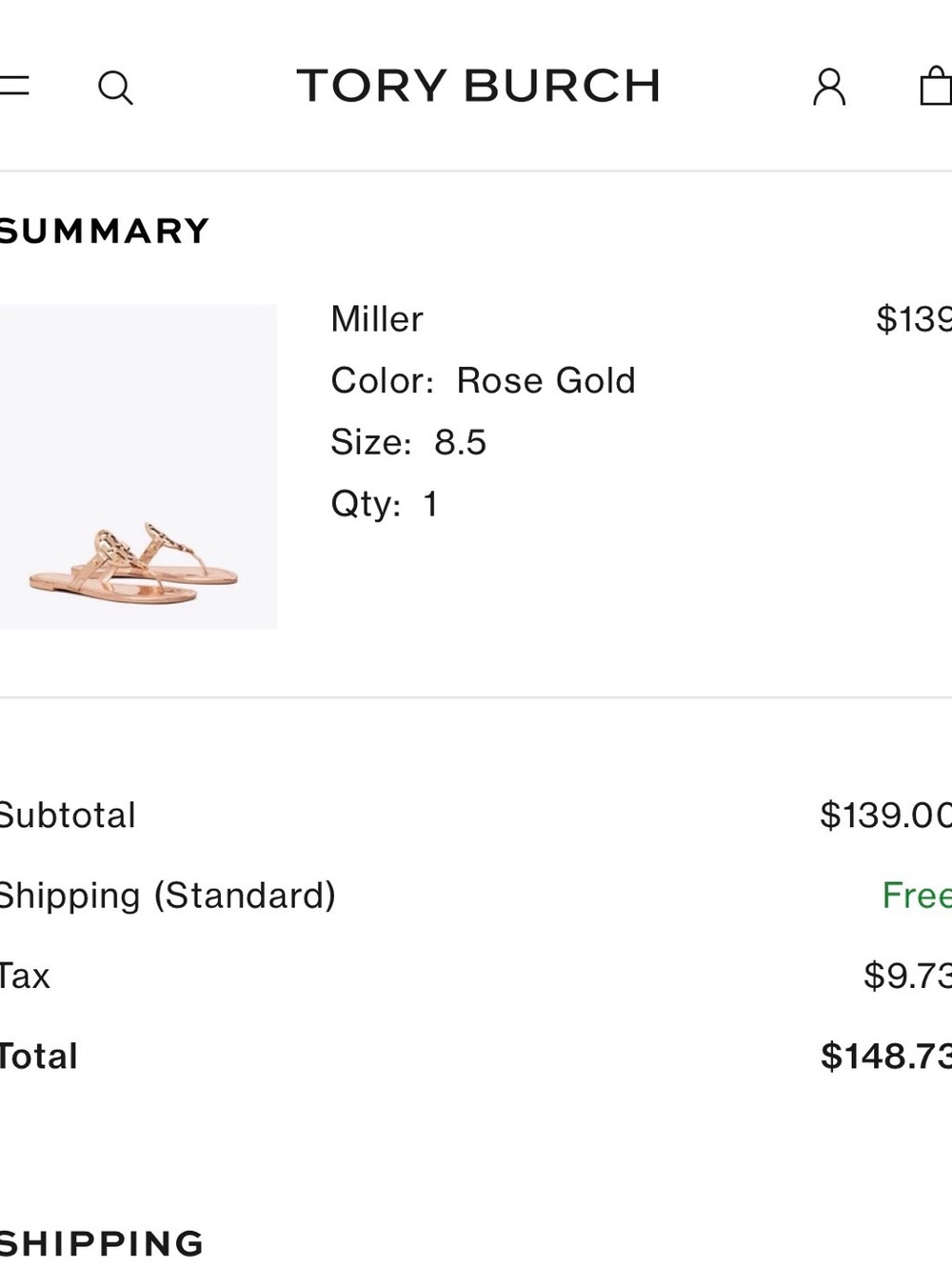 Tory Burch Metallic Rose Gold Logo Thong Sandals - Picture 9 of 9